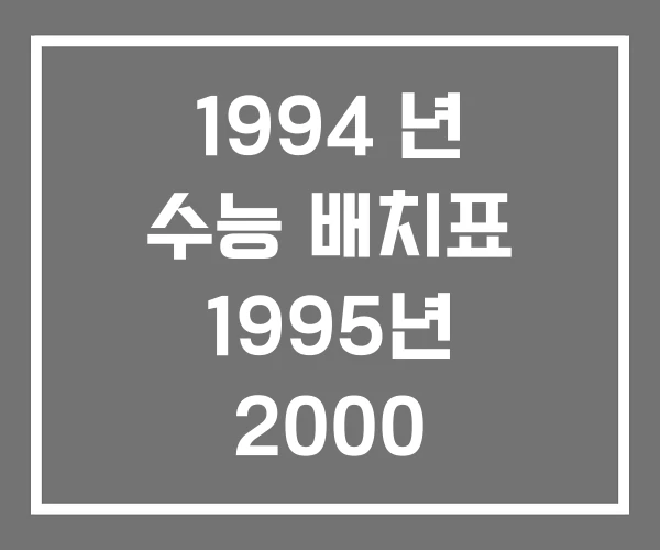 1994 년 수능 배치표 1995년 2000