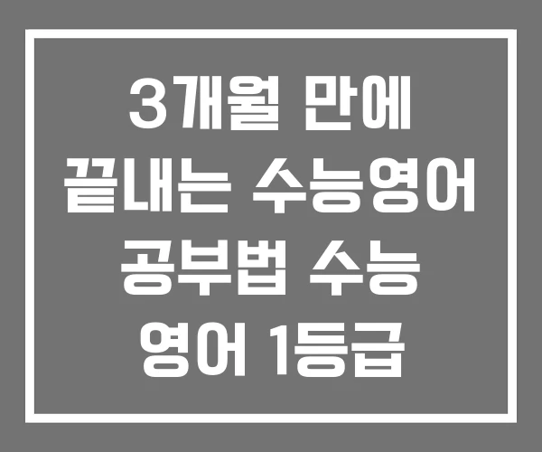 3개월 만에 끝내는 수능영어 공부법 수능 영어 1등급 공부 시간 3개월 만에 끝내는 수능영어 공부법 수능 영어 1등급 공부 시간