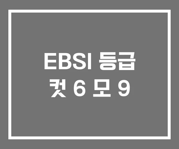 EBSI 등급 컷 6 모 9