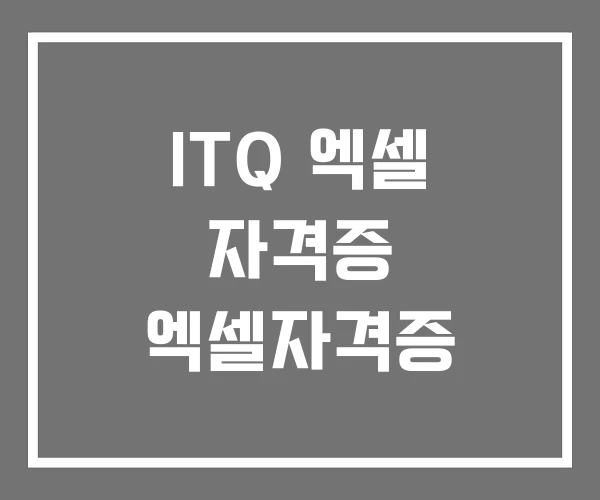 ITQ 엑셀 자격증 엑셀자격증 ITQ 엑셀 자격증 엑셀자격증