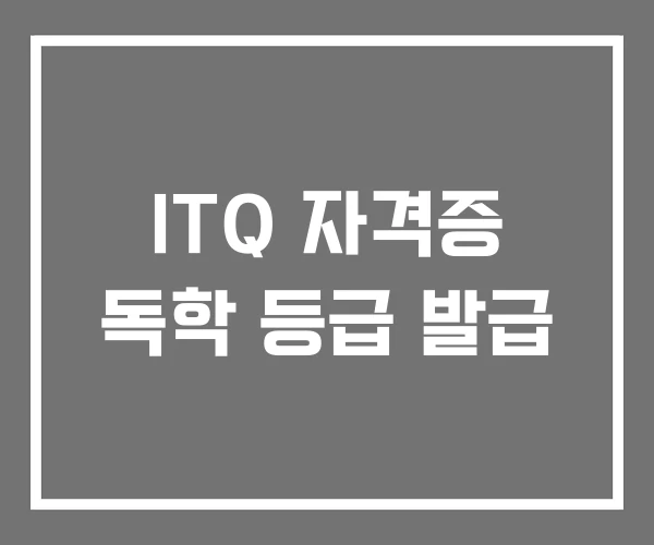 ITQ 자격증 독학 등급 발급 ITQ 자격증 독학 등급 발급