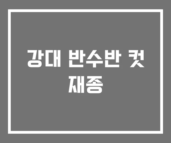 강대 반수반 컷 재종