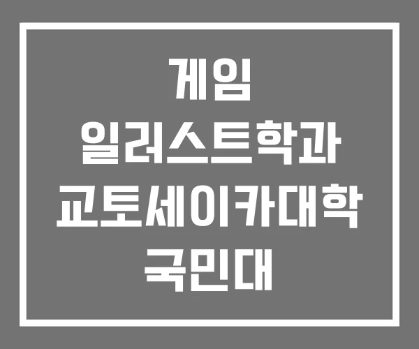 게임 일러스트학과 교토세이카대학 국민대