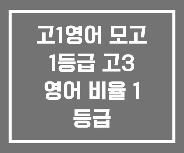 고1영어 모고 1등급 고3 영어 비율 1 등급