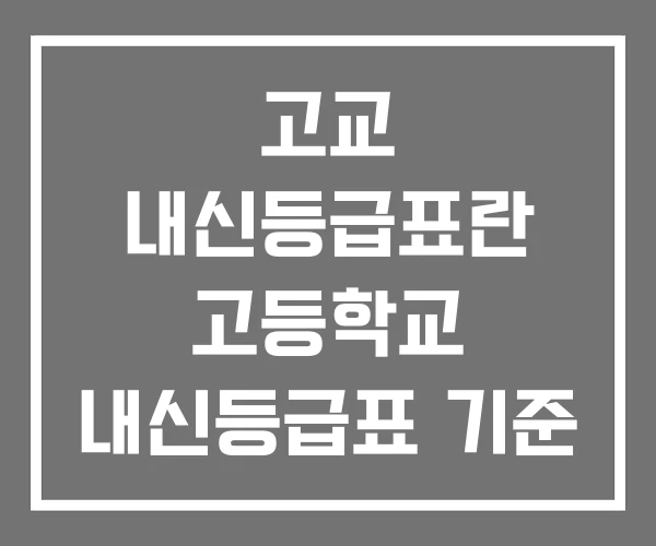 고교 내신등급표란 고등학교 내신등급표 기준 영향 고교 내신등급표란 고등학교 내신등급표 기준 영향
