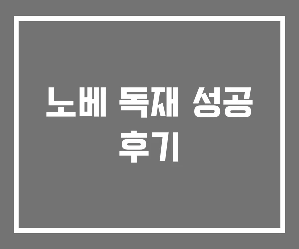 노베 독재 성공 후기 노베 독재 성공 후기