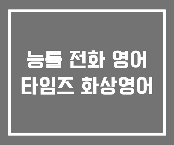 능률 전화 영어 타임즈 화상영어 능률 전화 영어 타임즈 화상영어