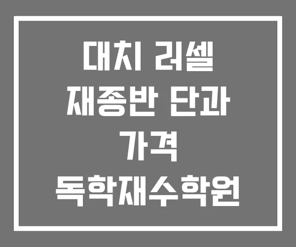 대치 러셀 재종반 단과 가격 독학재수학원 대치 러셀 재종반 단과 가격 독학재수학원