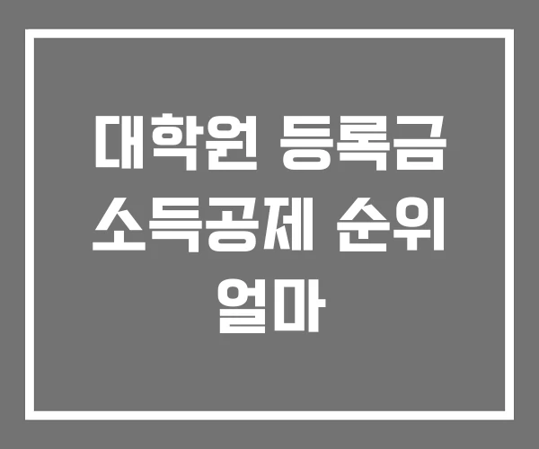 대학원 등록금 소득공제 순위 얼마 대학원 등록금 소득공제 순위 얼마