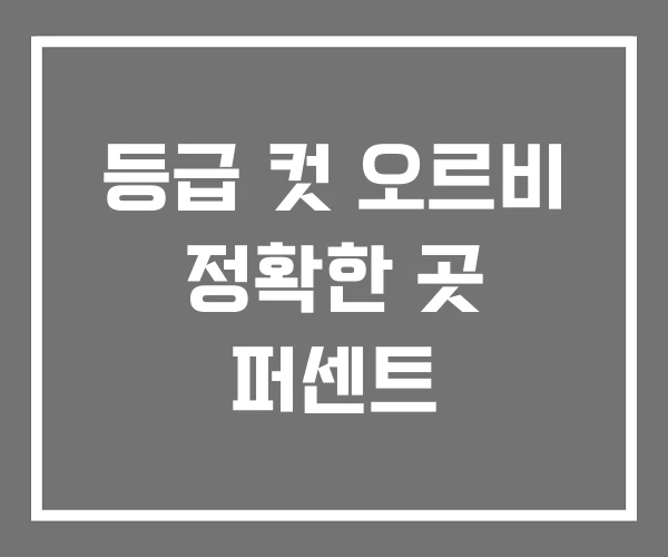 등급 컷 오르비 정확한 곳 퍼센트