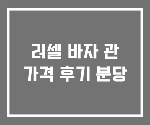 러셀 바자 관 가격 후기 분당