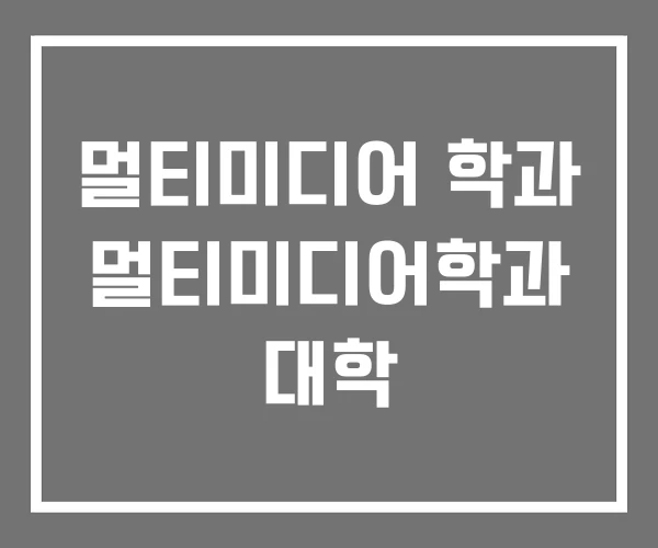 멀티미디어 학과 멀티미디어학과 대학