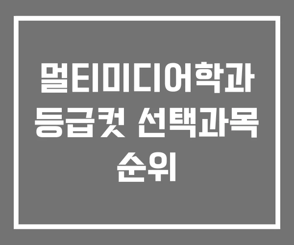 멀티미디어학과 등급컷 선택과목 순위 멀티미디어학과 등급컷 선택과목 순위