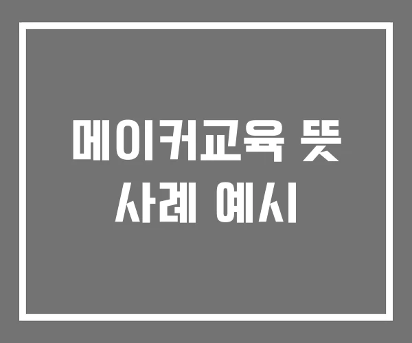 메이커교육 뜻 사례 예시