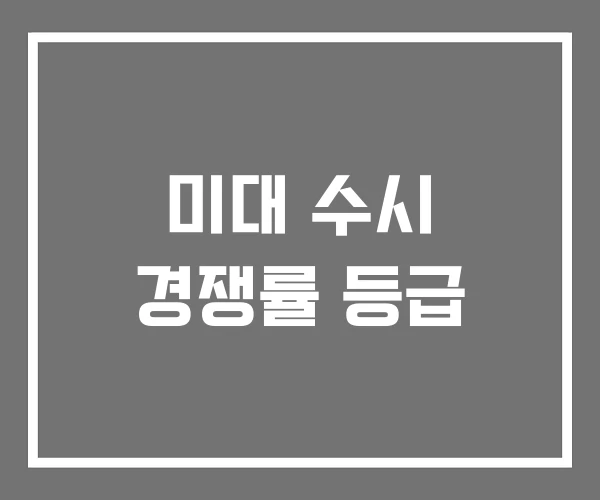 미대 수시 경쟁률 등급