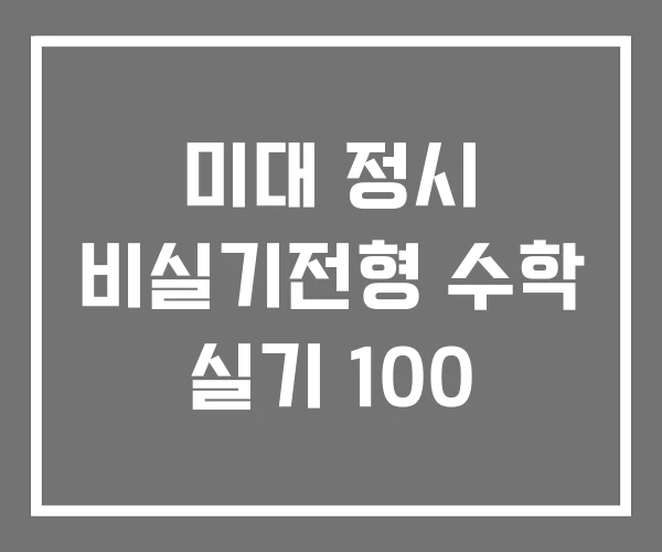 미대 정시 비실기전형 수학 실기 100 미대 정시 비실기전형 수학 실기 100