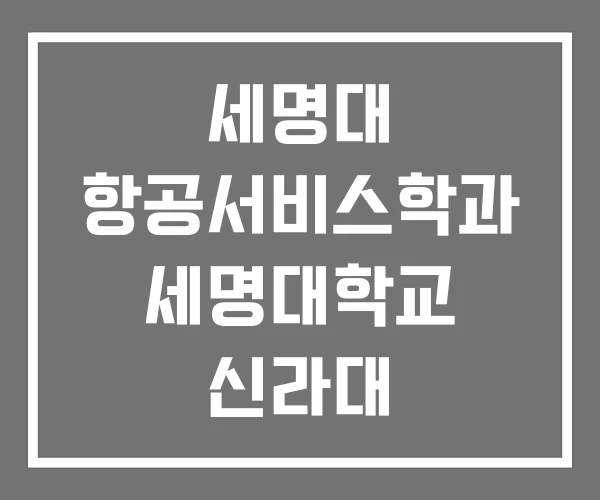 세명대 항공서비스학과 세명대학교 신라대