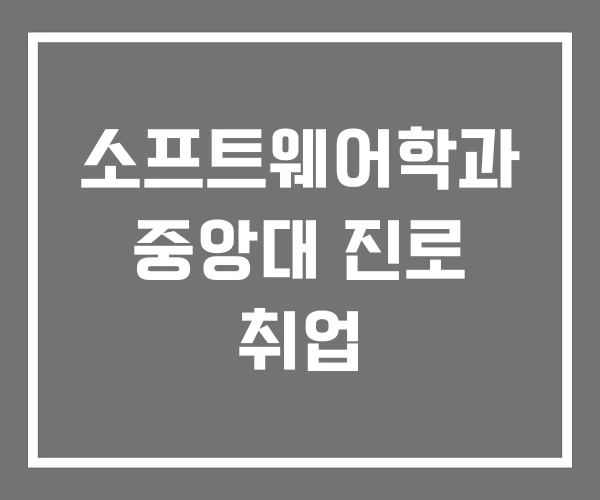 소프트웨어학과 중앙대 진로 취업 소프트웨어학과 중앙대 진로 취업