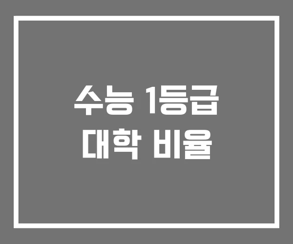 수능 1등급 대학 비율 수능 1등급 대학 비율