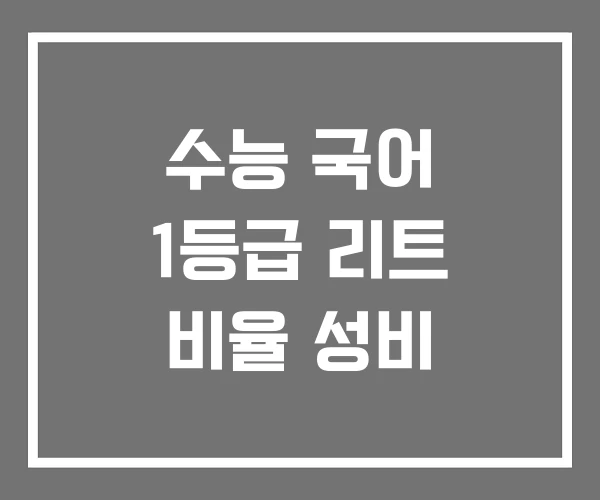 수능 국어 1등급 리트 비율 성비