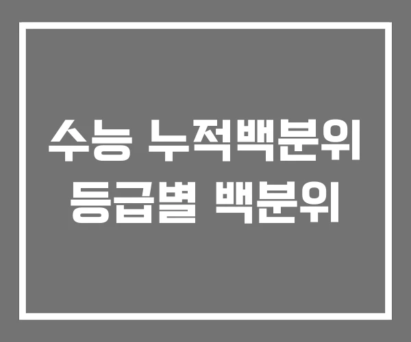 수능 누적백분위 등급별 백분위