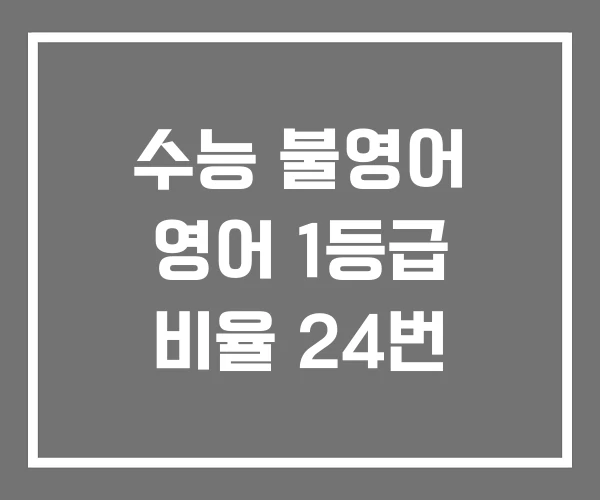 수능 불영어 영어 1등급 비율 24번