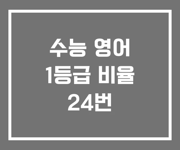 수능 영어 1등급 비율 24번