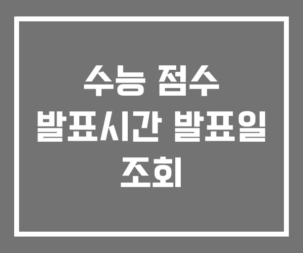 수능 점수 발표시간 발표일 조회 수능 점수 발표시간 발표일 조회