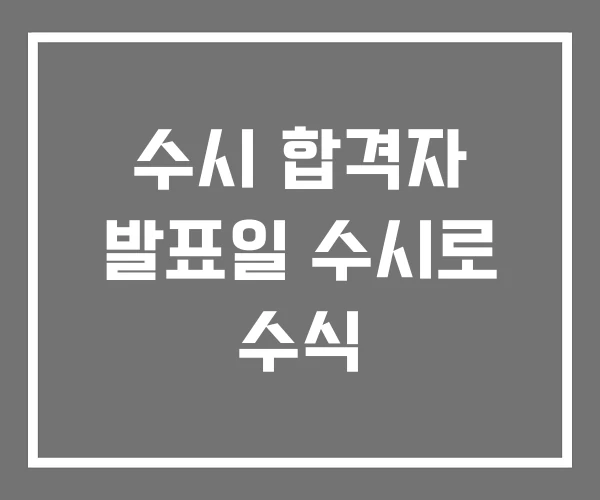 수시 합격자 발표일 수시로 수식 수시 합격자 발표일 수시로 수식