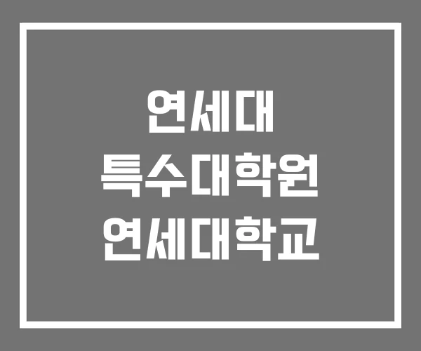 연세대 특수대학원 연세대학교 연세대 특수대학원 연세대학교