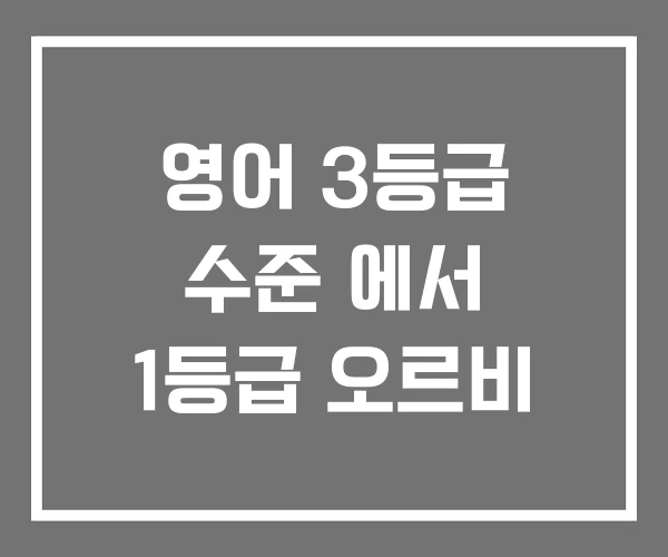 영어 3등급 수준 에서 1등급 오르비