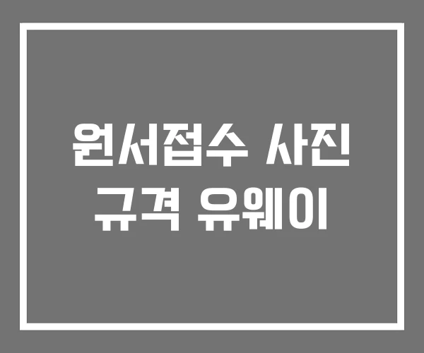 원서접수 사진 규격 유웨이 원서접수 사진 규격 유웨이
