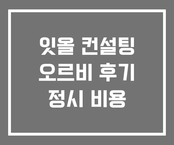 잇올 컨설팅 오르비 후기 정시 비용