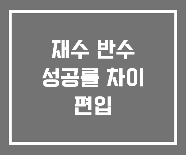 재수 반수 성공률 차이 편입 재수 반수 성공률 차이 편입
