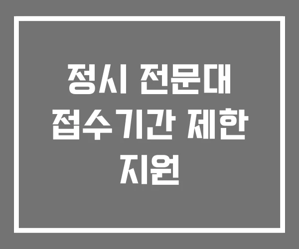 정시 전문대 접수기간 제한 지원