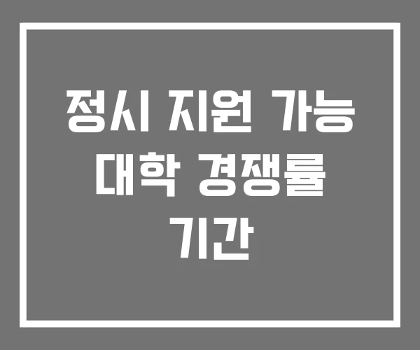 정시 지원 가능 대학 경쟁률 기간