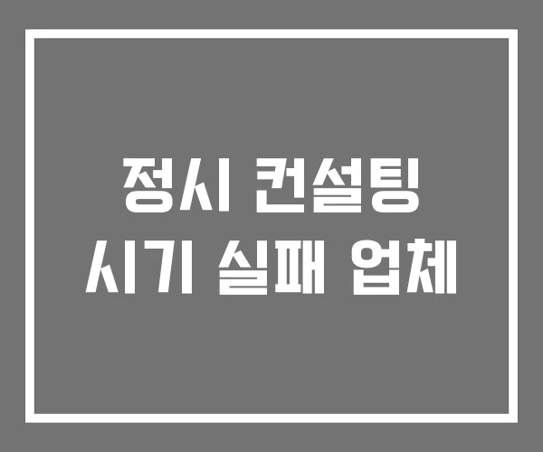 정시 컨설팅 시기 실패 업체 정시 컨설팅 시기 실패 업체