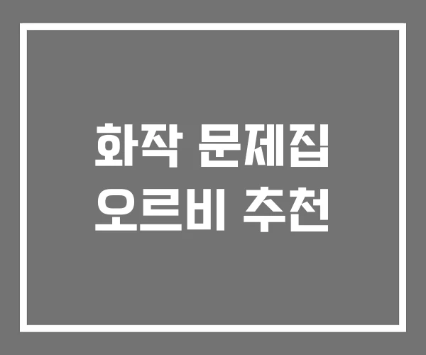 화작 문제집 오르비 추천