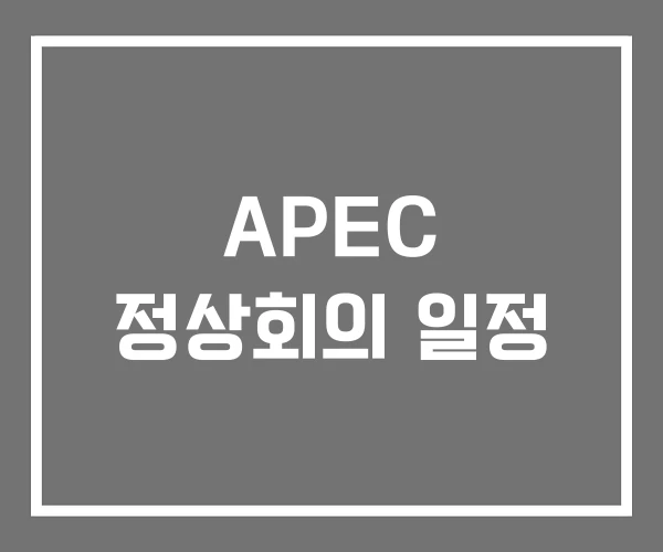 APEC 정상회의 일정
