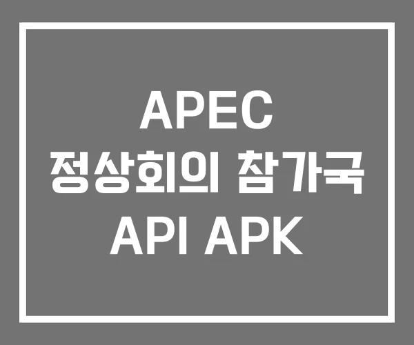 APEC 정상회의 참가국 API APK