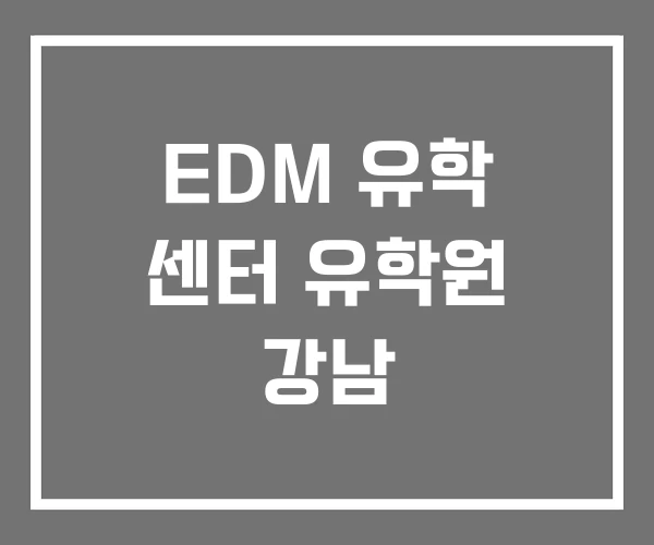 EDM 유학 센터 유학원 강남