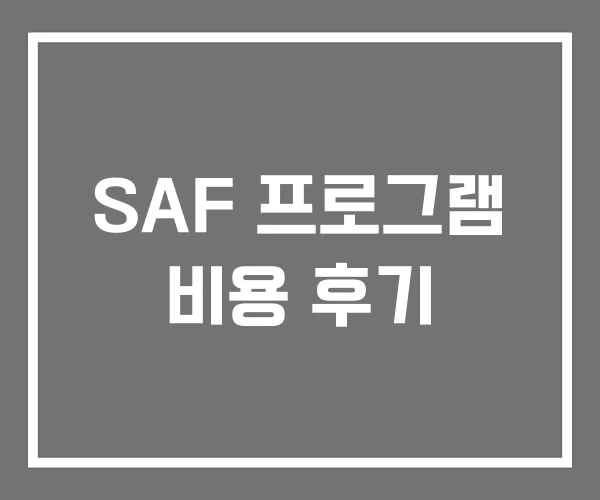 SAF 프로그램 비용 후기