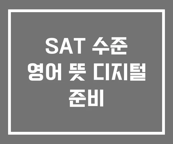 SAT 수준 영어 뜻 디지털 준비