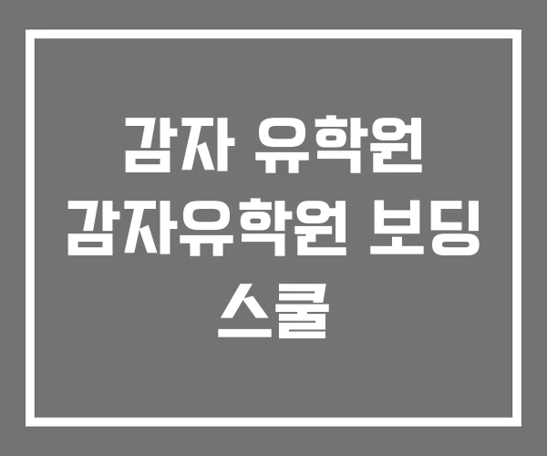 감자 유학원 감자유학원 보딩 스쿨