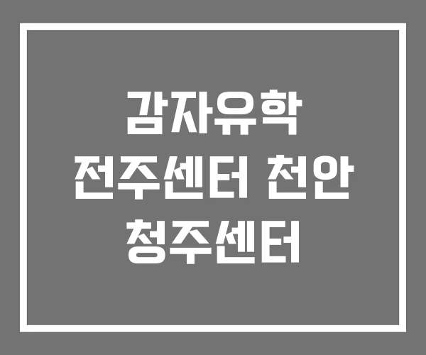감자유학 전주센터 천안 청주센터