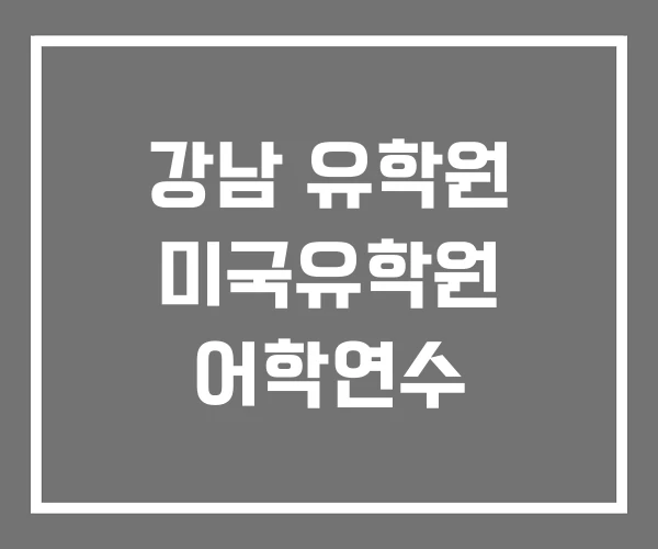 강남 유학원 미국유학원 어학연수