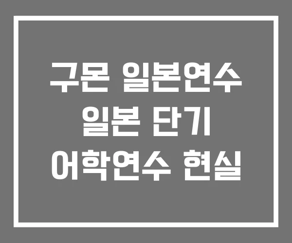 구몬 일본연수 일본 단기 어학연수 현실 구몬 일본연수 일본 단기 어학연수 현실