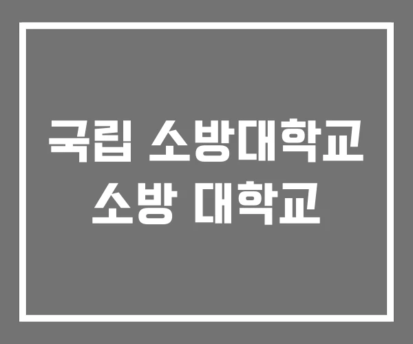 국립 소방대학교 소방 대학교 국립 소방대학교 소방 대학교