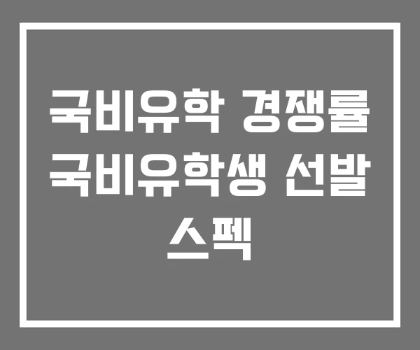 국비유학 경쟁률 국비유학생 선발 스펙 국비유학 경쟁률 국비유학생 선발 스펙