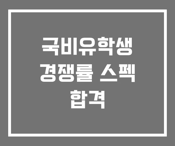국비유학생 경쟁률 스펙 합격 국비유학생 경쟁률 스펙 합격